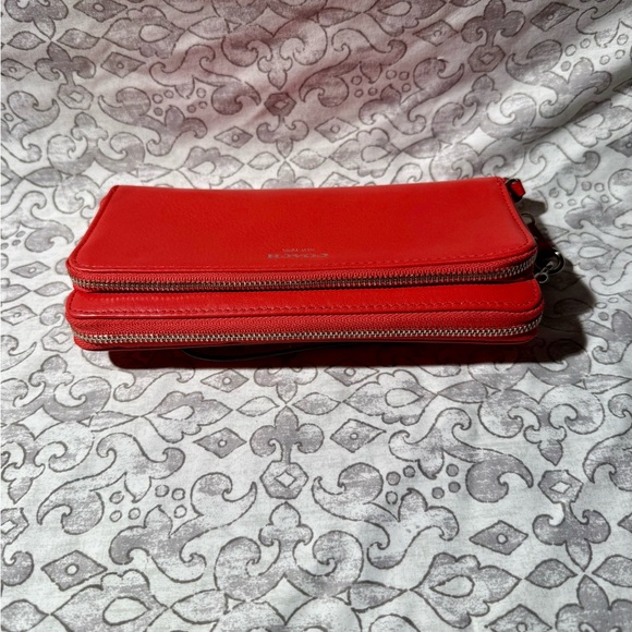 Coach Long Double Zipper Accordion Red Leather Wallet / Wristlet - EUC - Picture 2 of 11
